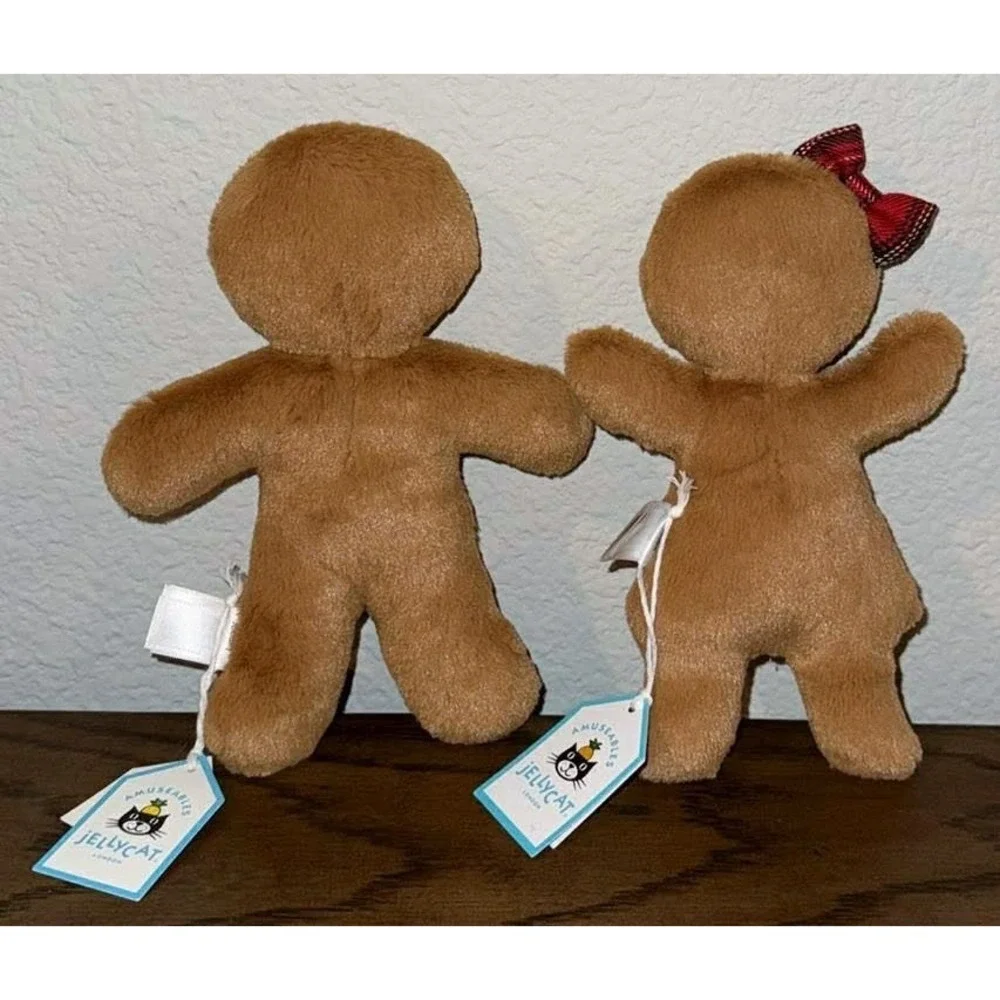 Jellycat Jolly Gingerbread Fred + Ruby + Star + Tree Plush Cookies AUTHENTIC NWT